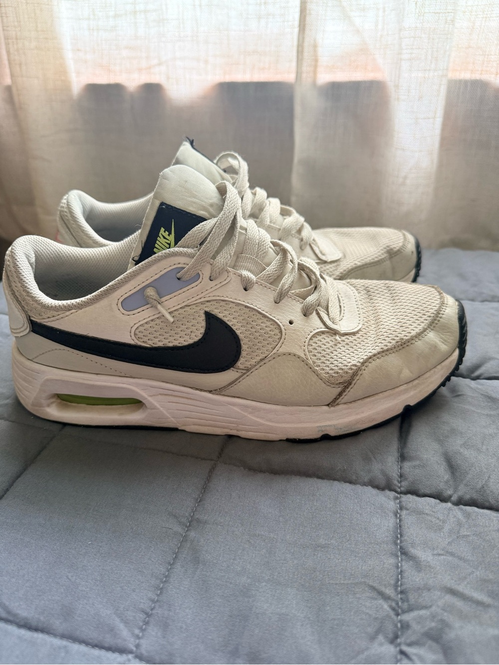 Nike White and Black Air Max-Inspired Running Sneakers
